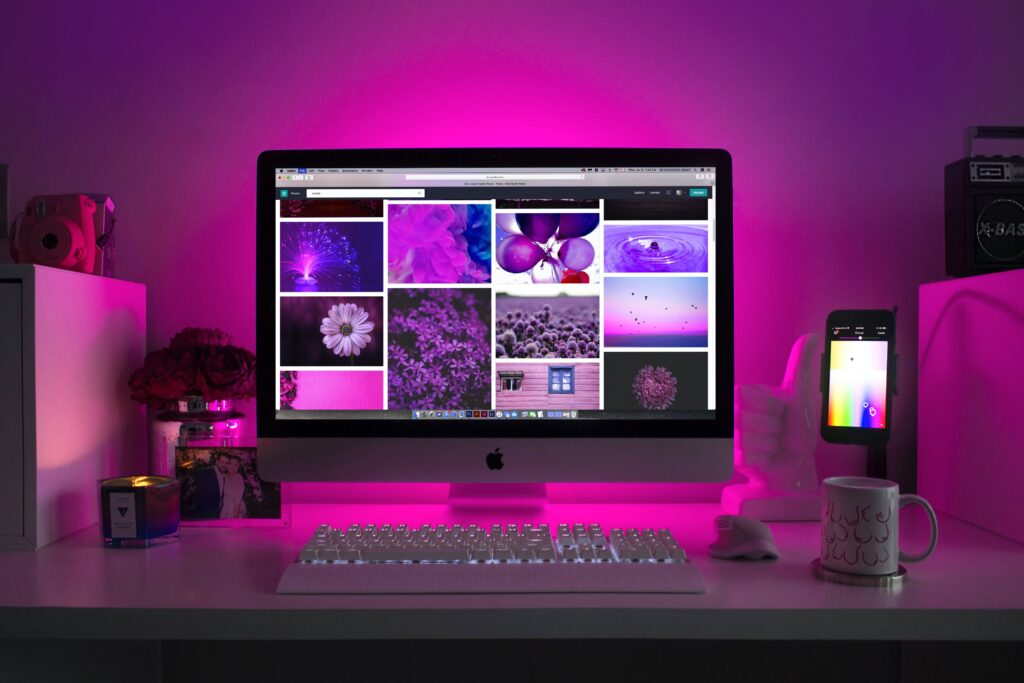 A digital vision board as a background image