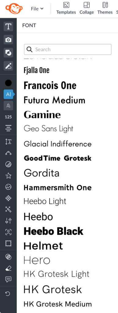 PicMonkey fonts