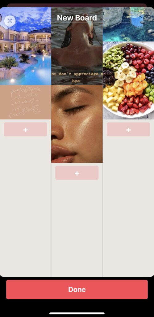 Creating your digital vision board in the Vision Board App